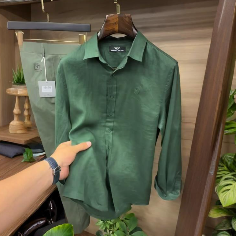 Men's Green Long Sleeve Shirt