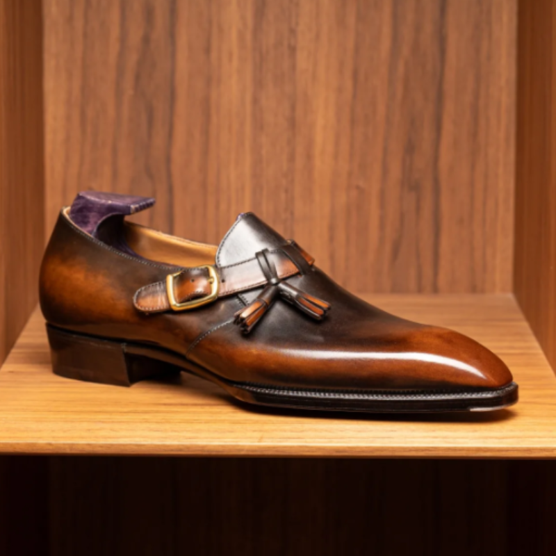 Handcrafted Classic Calfskin Monk Shoes