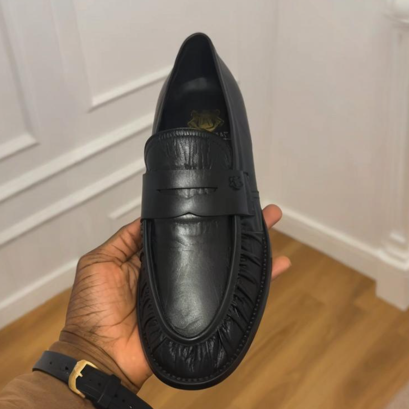 Men's Leather Black Comfort Loafers