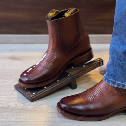 Handcrafted Calfskin Embroidered Ankle Boots