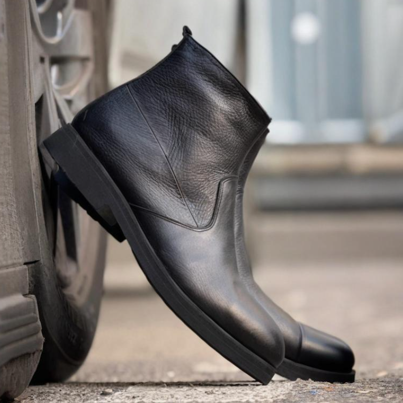 Men's Black Genuine Leather Boots