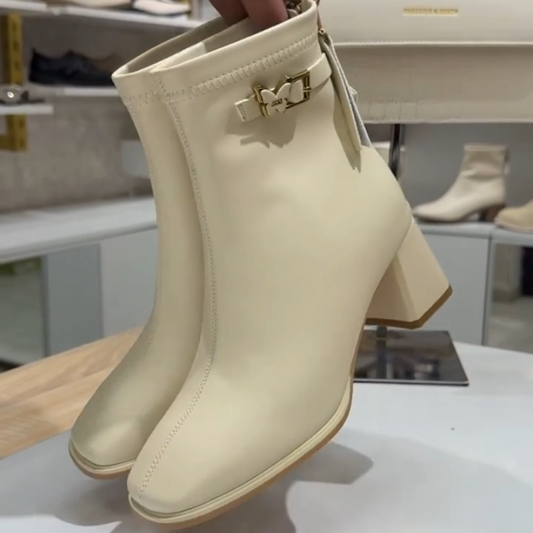 Women's Fashion Mid-Heel Zipper Boots