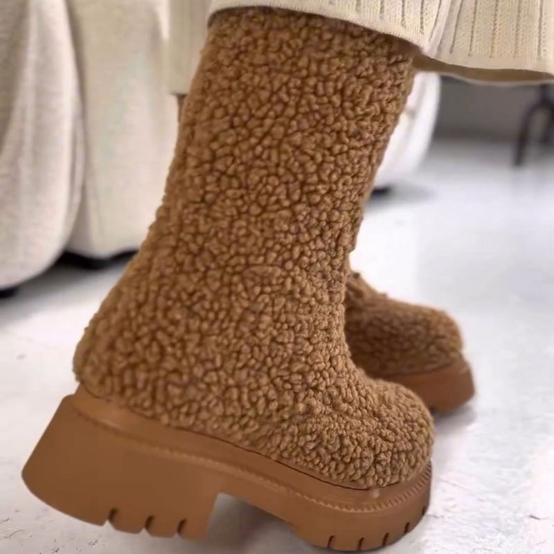 Women's Fleece-Lined Thermal Boots With Zipper
