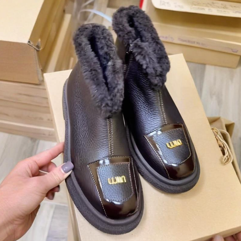 Women's Genuine Leather Zipper Boots