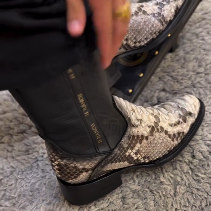 Side-Zip Crocodile Leather Cowboy Boots