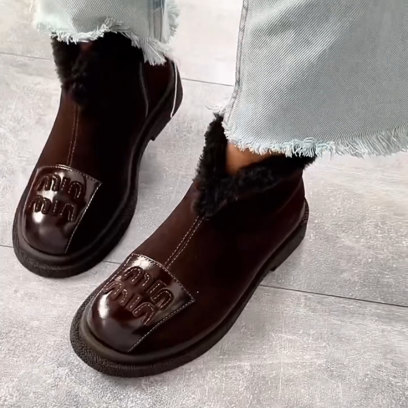 Women's Genuine Leather Zipper Boots