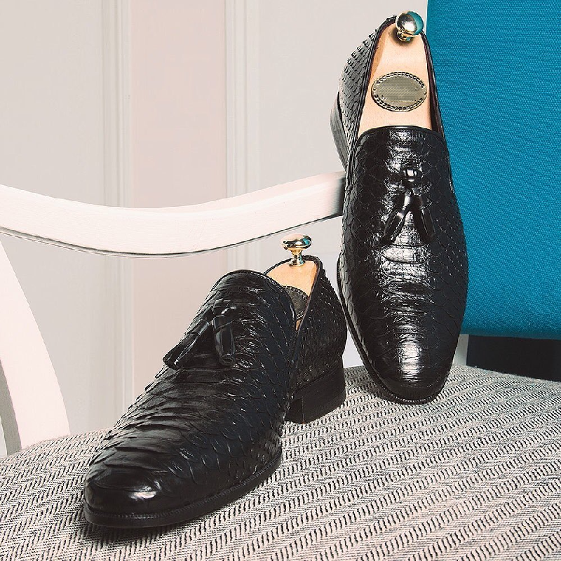 Handmade Men's Crocodile Leather Loafers