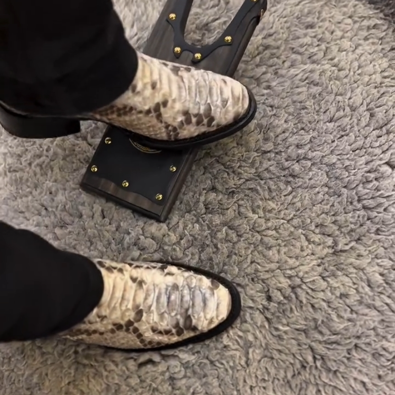 Side-Zip Crocodile Leather Cowboy Boots