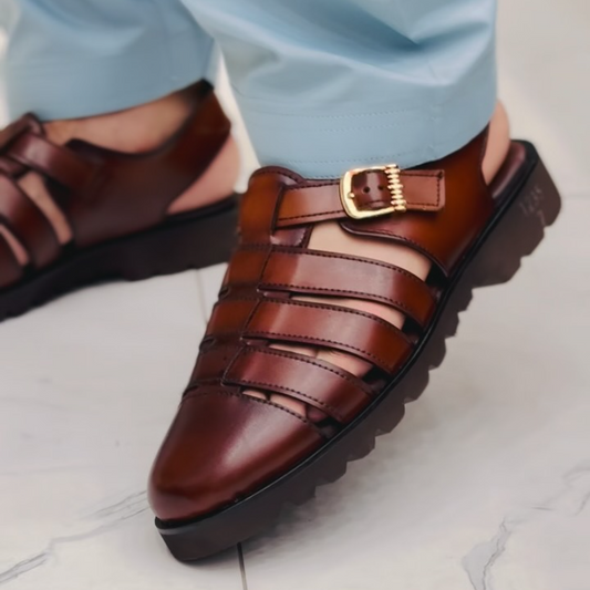 Handmade Men's Brown Sandals