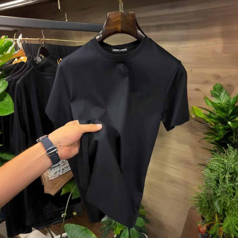 Men's Black Fashion Simple Short Sleeve