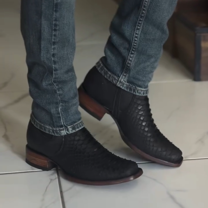 Side-Zip Crocodile Leather Cowboy Boots