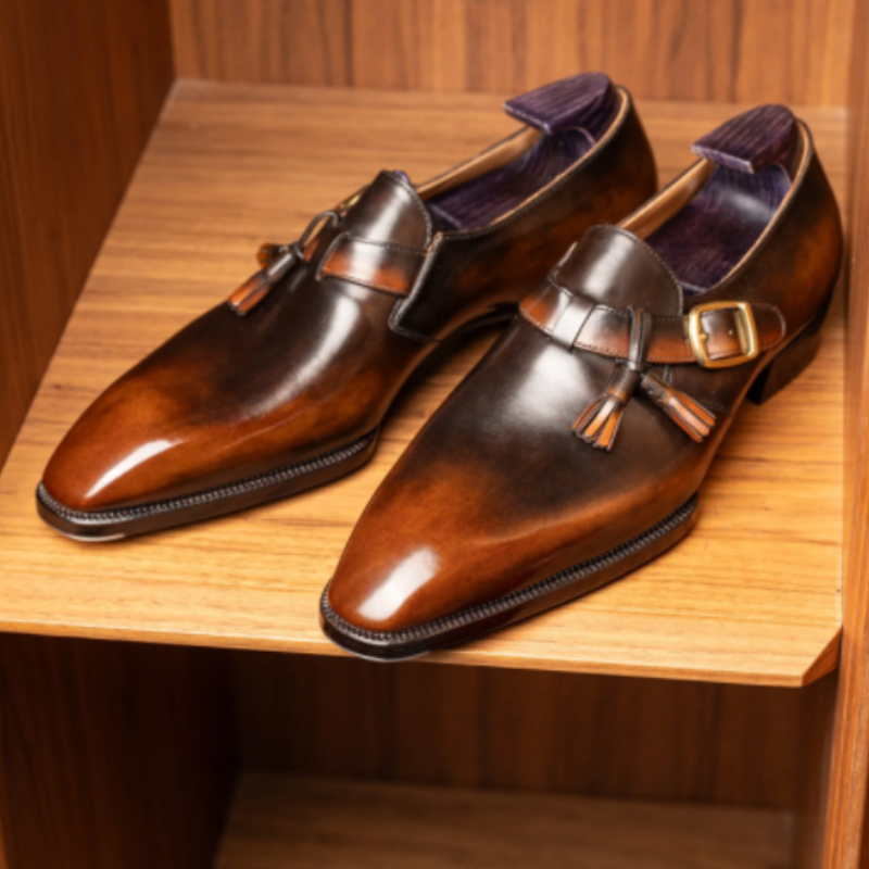 Handcrafted Classic Calfskin Monk Shoes