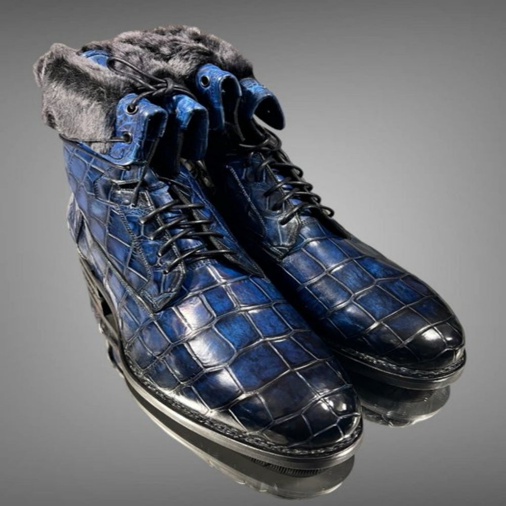 Stalwart Tanblue Designer Fur Boots