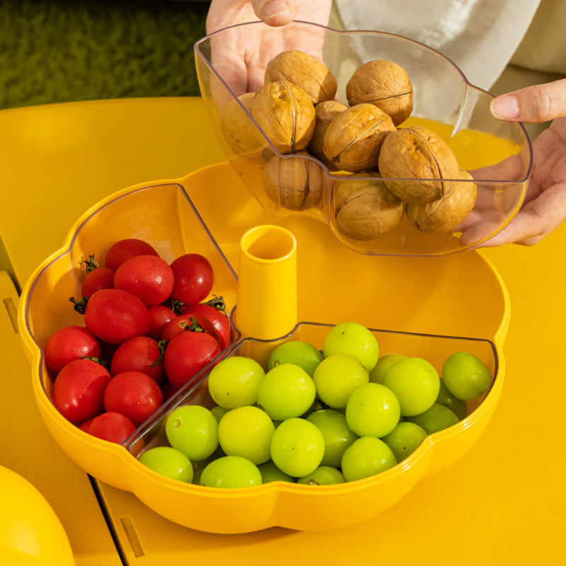 Large Pumpkin Compartment Fruit Basket Snack Plate