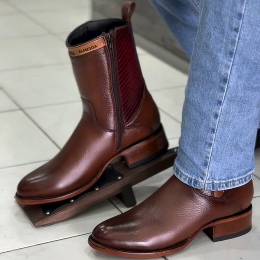 Men's Western Cowboy Genuine Leather Soft Horse Boots