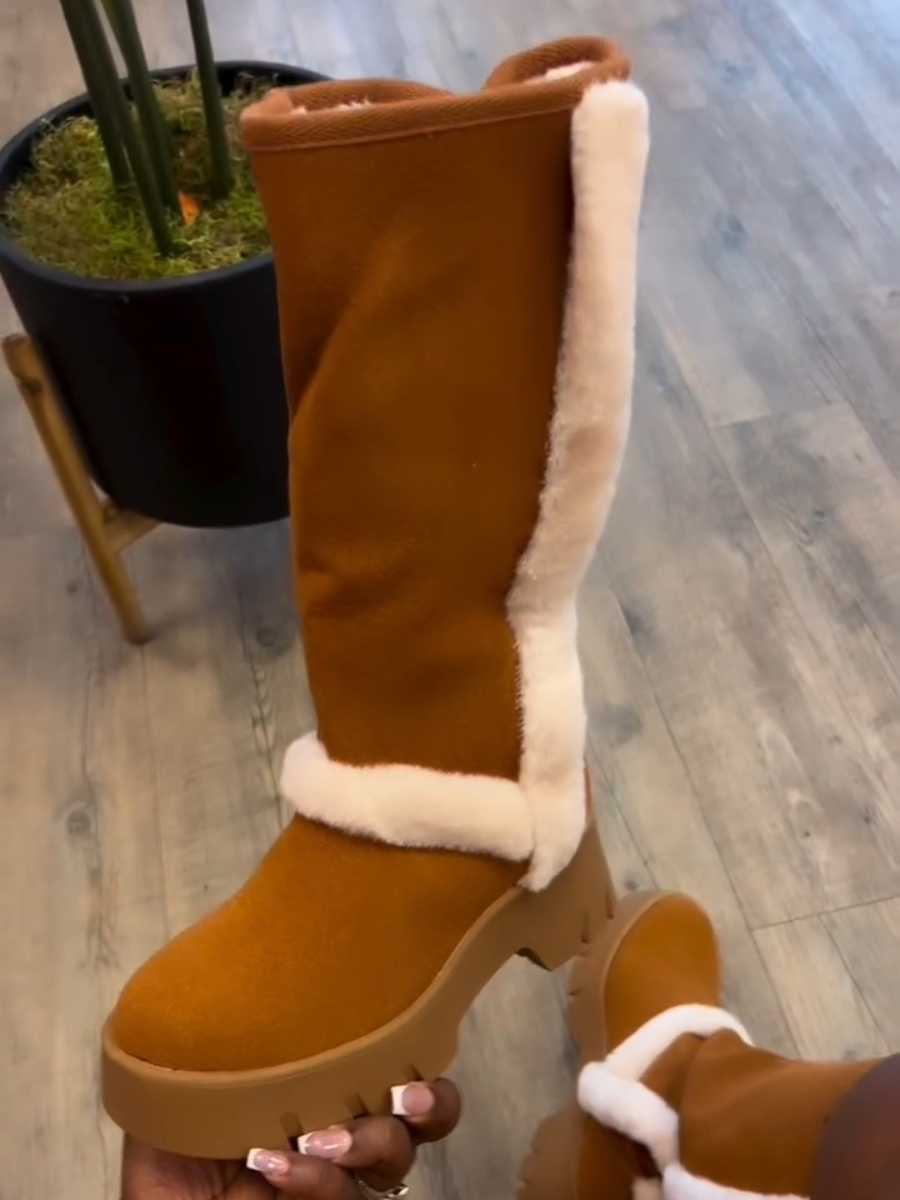 Women's Fashion Chunky Heeled Knee-High Boots