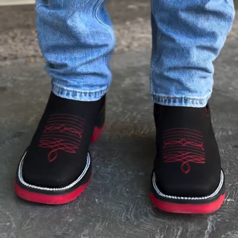 Handcrafted Embroidered Denim Ankle Boots