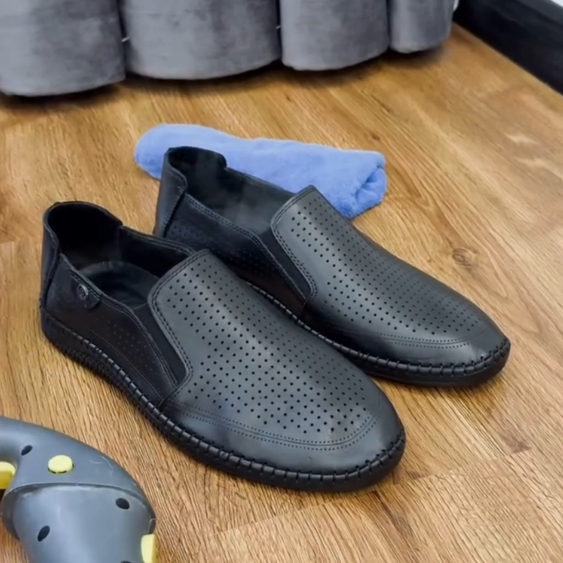Men's Genuine Leather Perforated Loafers
