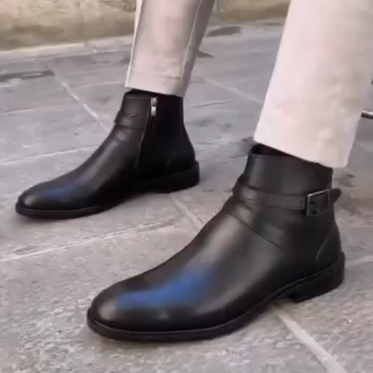 Handcrafted Side Zipper Genuine Leather Boots