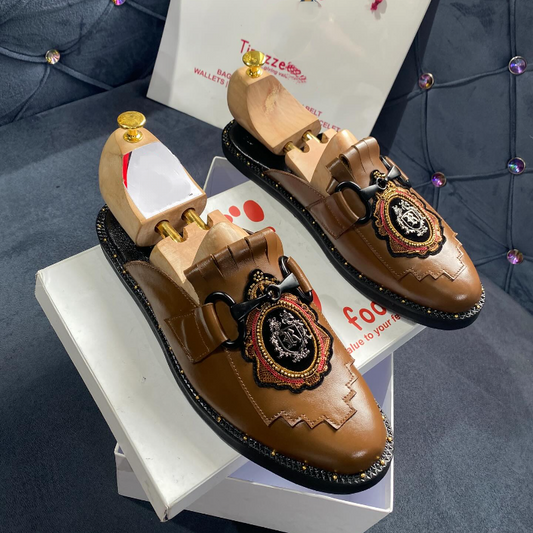 Handmade Brown Calfskin Half Slippers