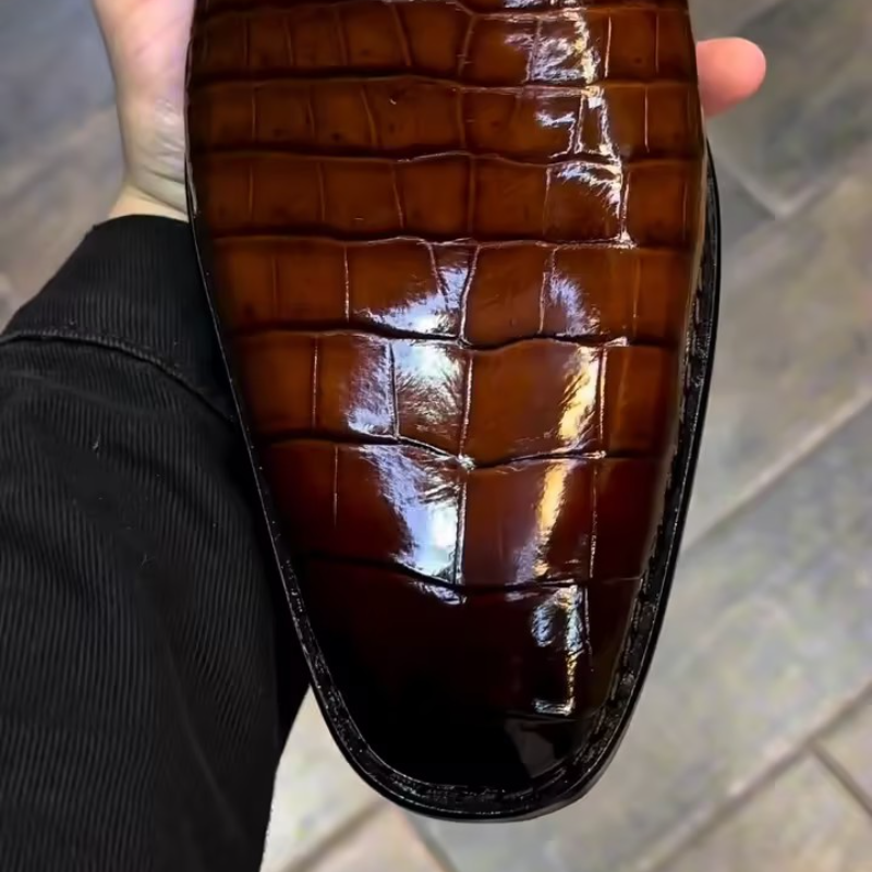 Handcrafted Crocodile Leather Chelsea Boots