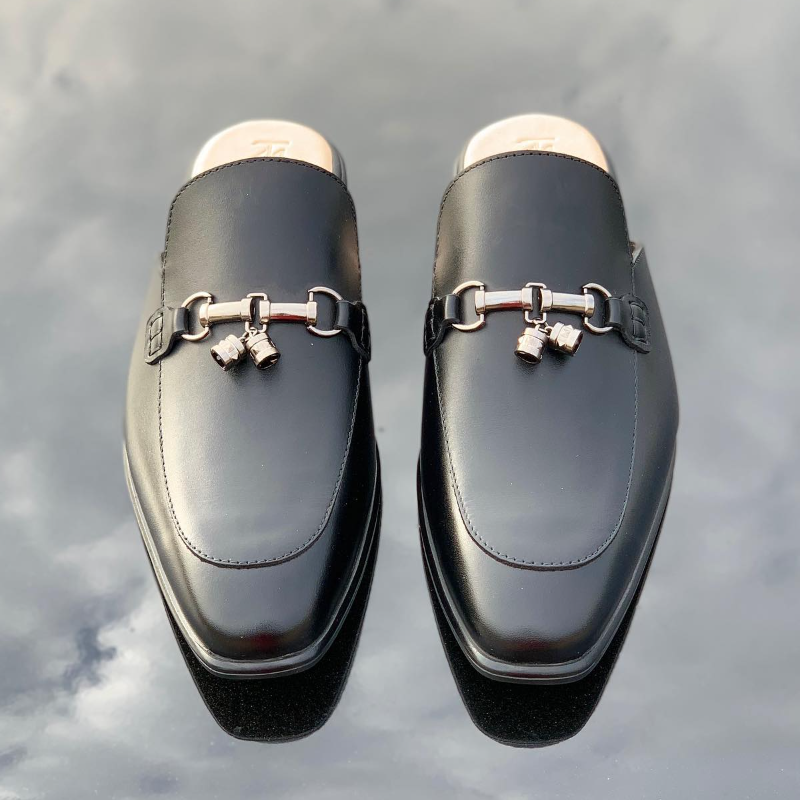 Handmade Cowhide Loafers Fashion Half Slippers