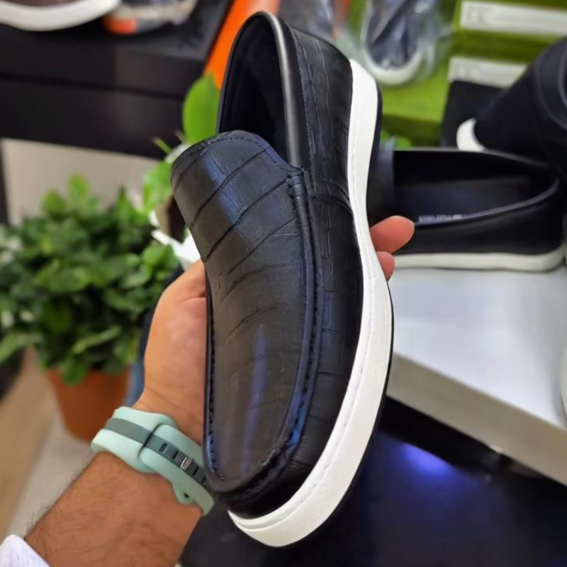 Handmade Crocodile Leather Casual Loafers