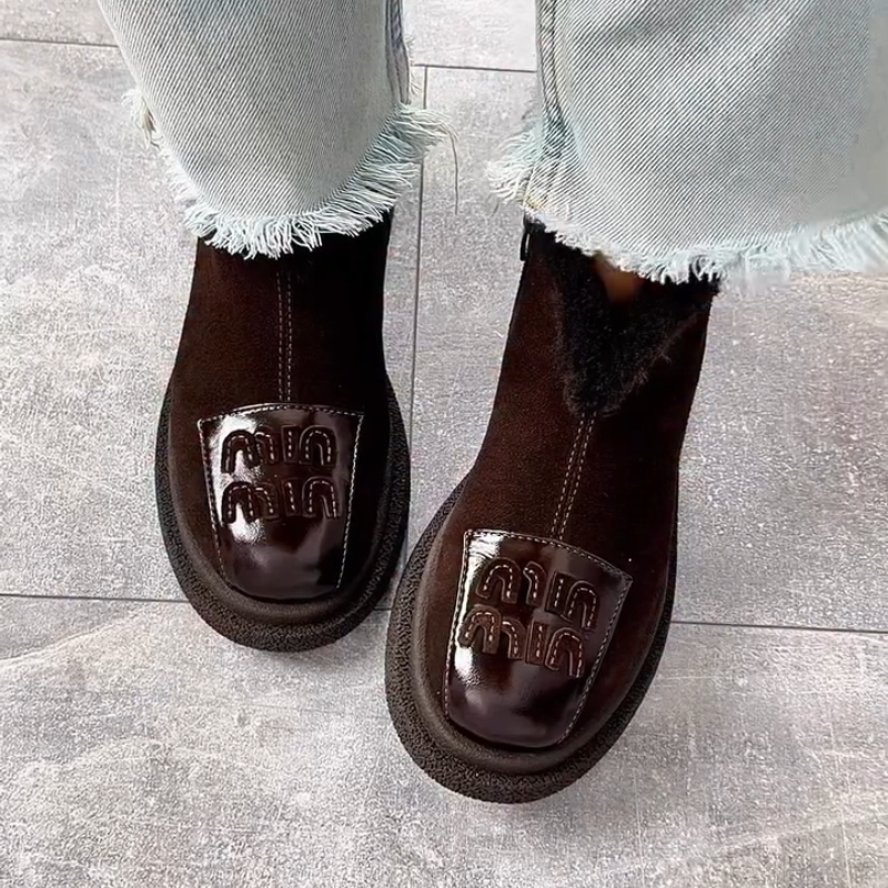 Women's Genuine Leather Zipper Boots