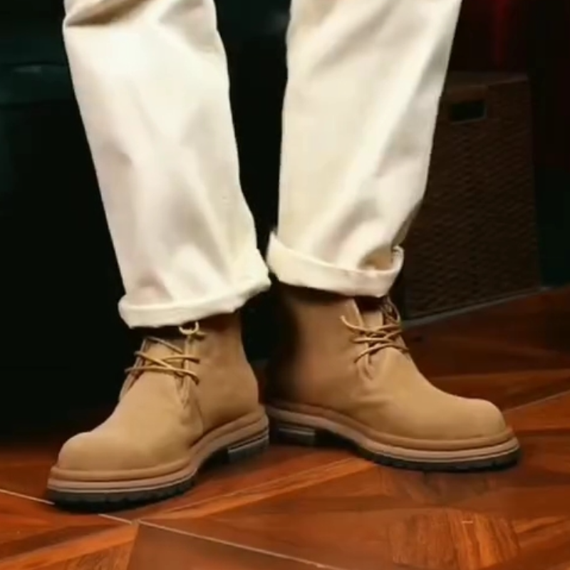 Men's Autumn Lace-Up High-Top Boots