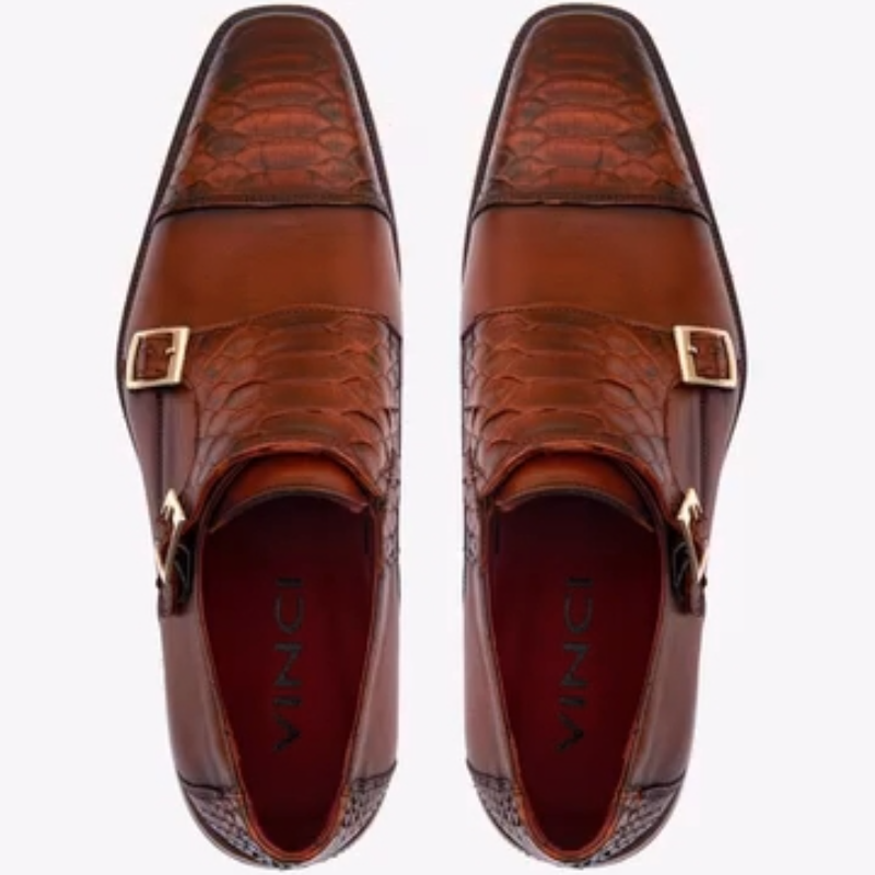 Handmade Men's Leather Monk Shoes