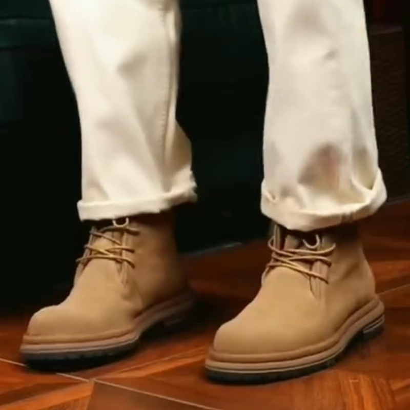 Men's Autumn Lace-Up High-Top Boots