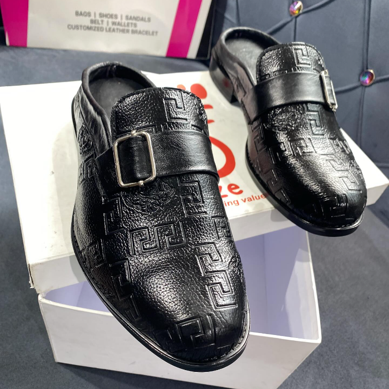 Black Fashion Loafer Comfort Half Slippers