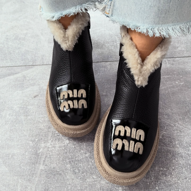 Women's Genuine Leather Zipper Boots