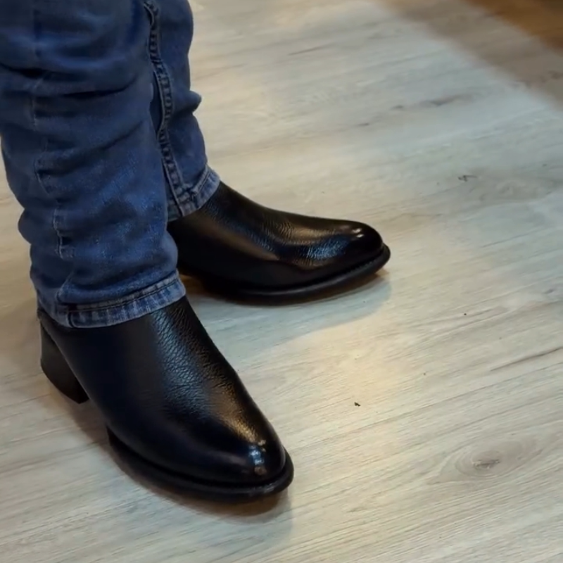 Classic Genuine Leather Side-Zip Cowboy Boots