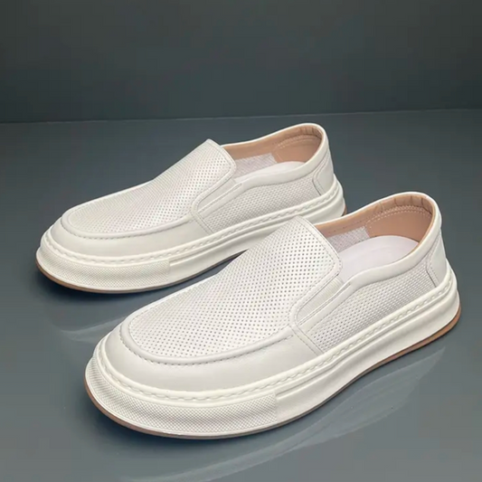Men's Perforated Calfskin Leather Loafers