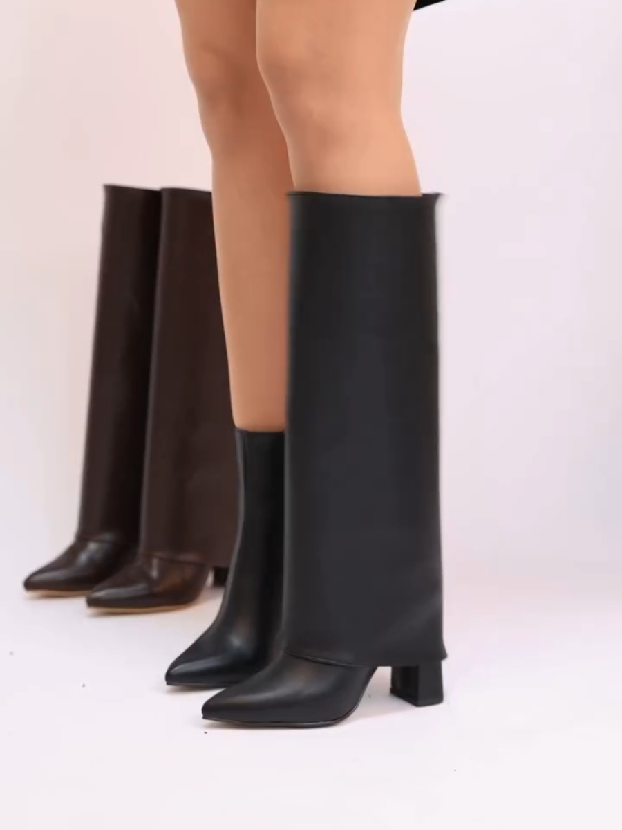 Fashionable Genuine Leather Knee-high Boots