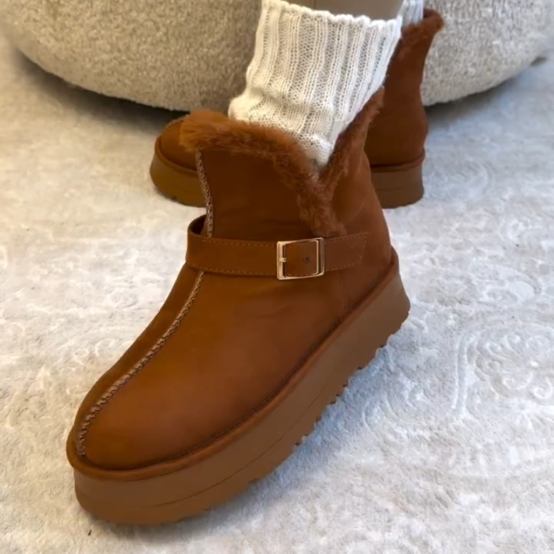 Women's Fashionable Fleece-Lined Suede Boots