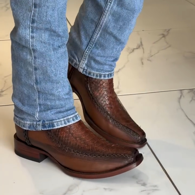 Classic Genuine Leather Western Cowboy Boots