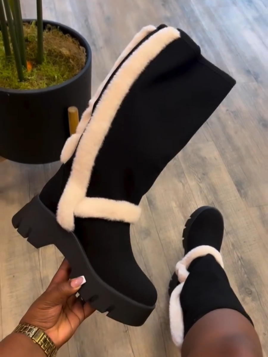 Women's Fashion Chunky Heeled Knee-High Boots