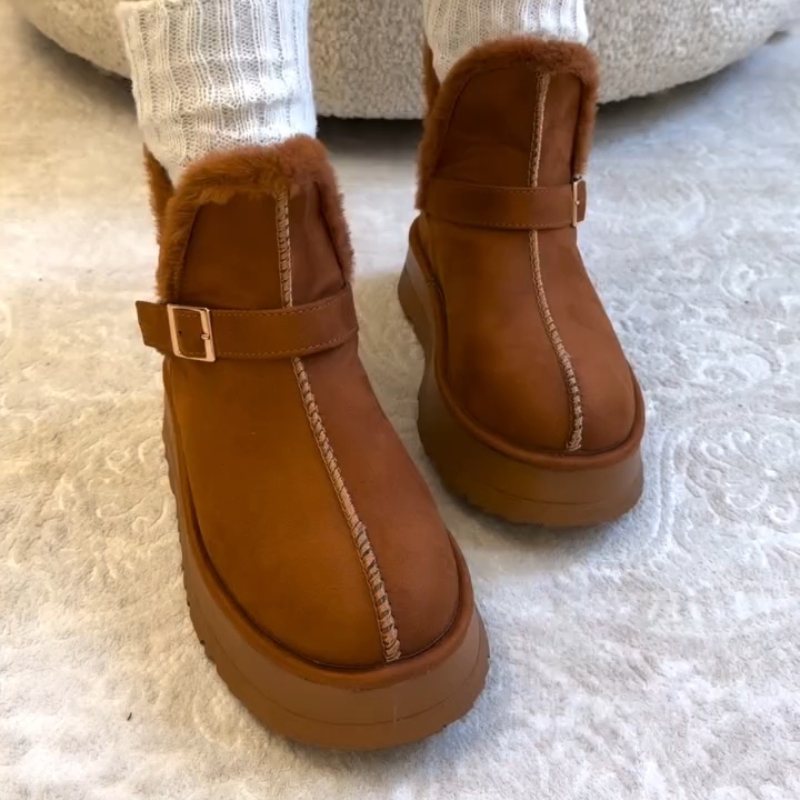 Women's Fashionable Fleece-Lined Suede Boots