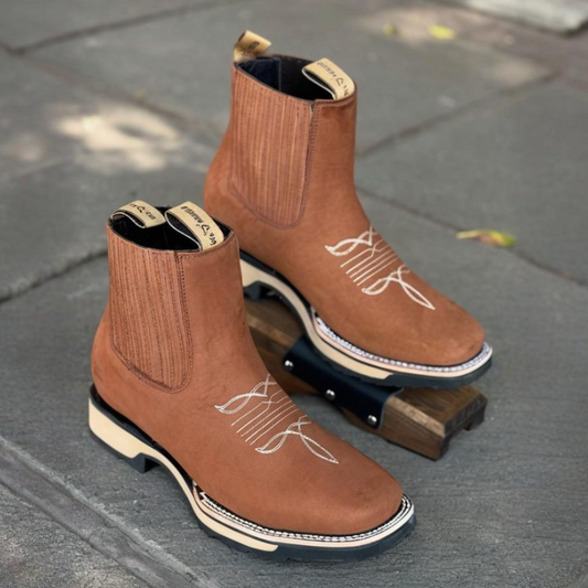 Embroidered Western Cowboy Ankle Boots