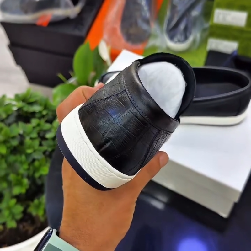 Handmade Crocodile Leather Casual Loafers