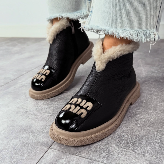 Women's Genuine Leather Zipper Boots