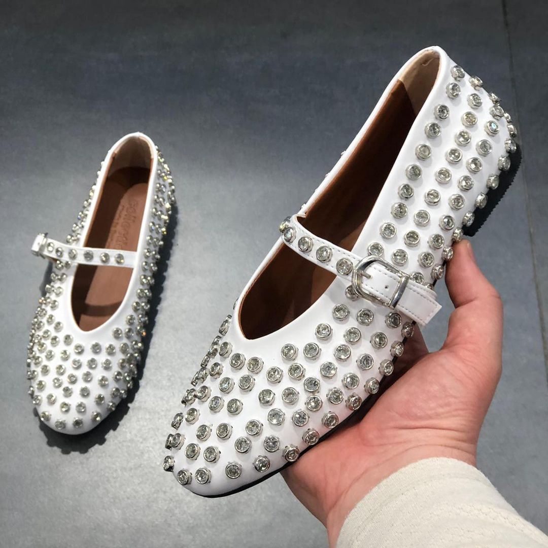 Diamond studded flats