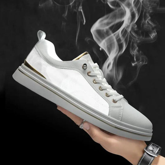 Summer breathable thin ice silk cloth sports white shoes