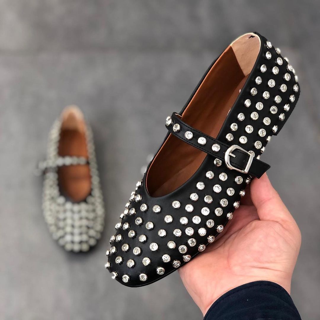 Diamond studded flats