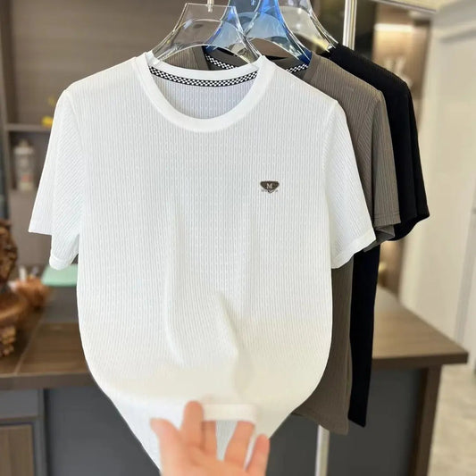 Summer simple and atmospheric ice silk T-shirt
