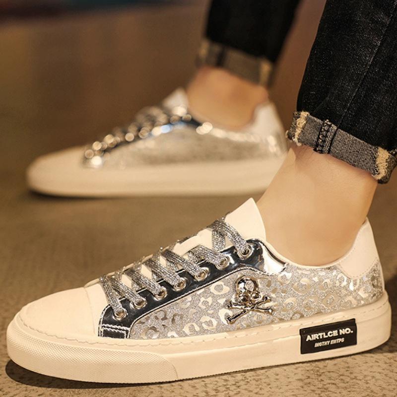 Summer all-match light luxury sneakers breathable skull low-top casual shoes