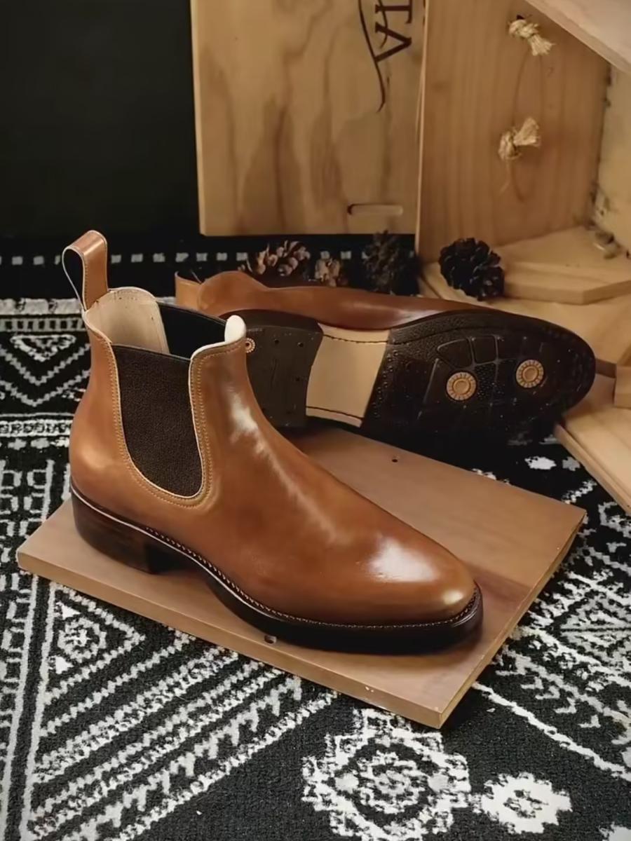 Handmade Men's Classic Leather Chelsea Boots