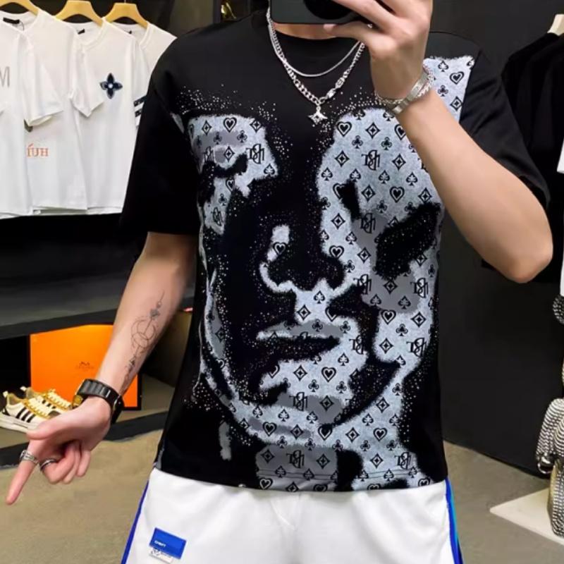 2024 new design short-sleeved T-shirt loose men's summer half-sleeve